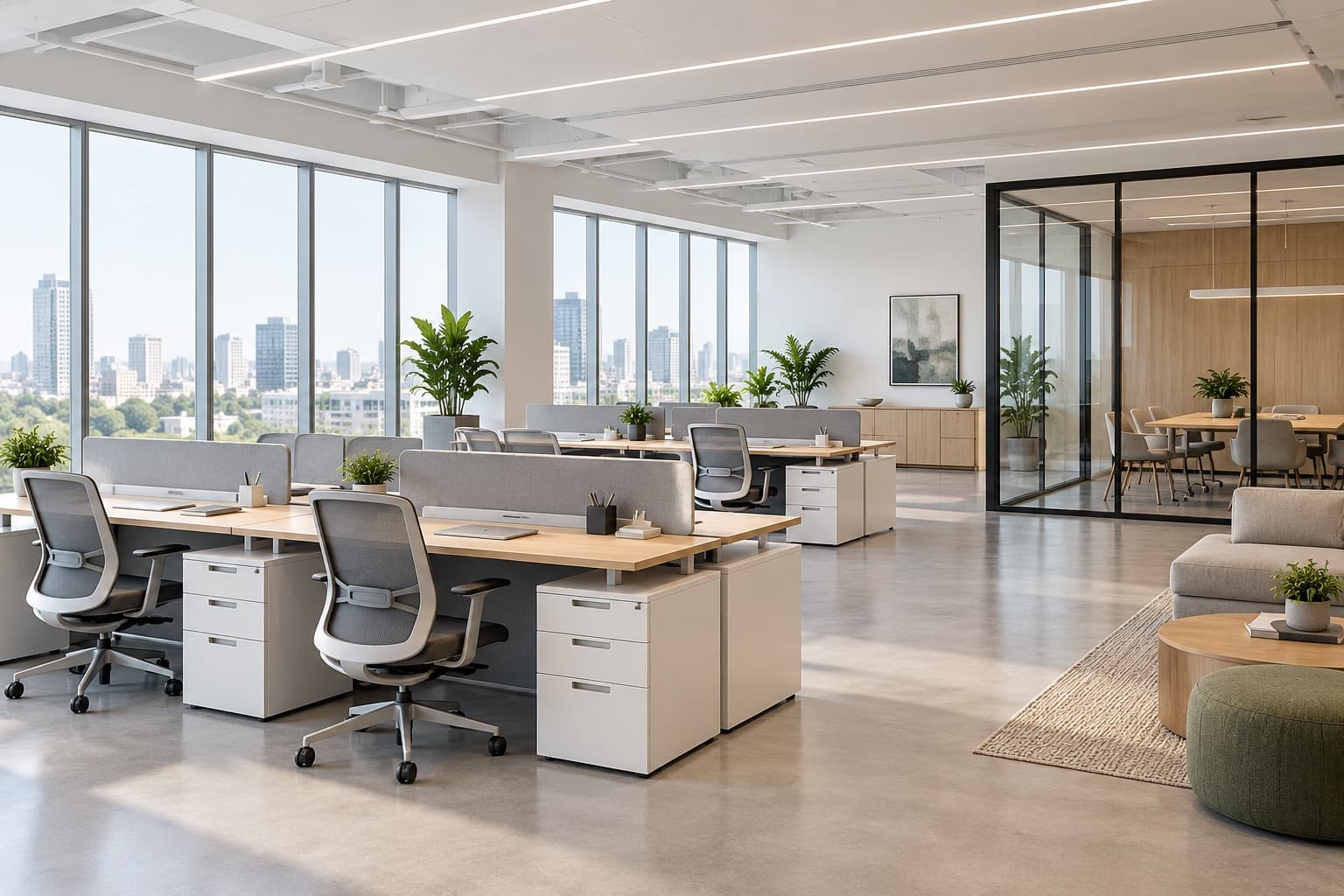 Illustrative visualisation of a prepared new office